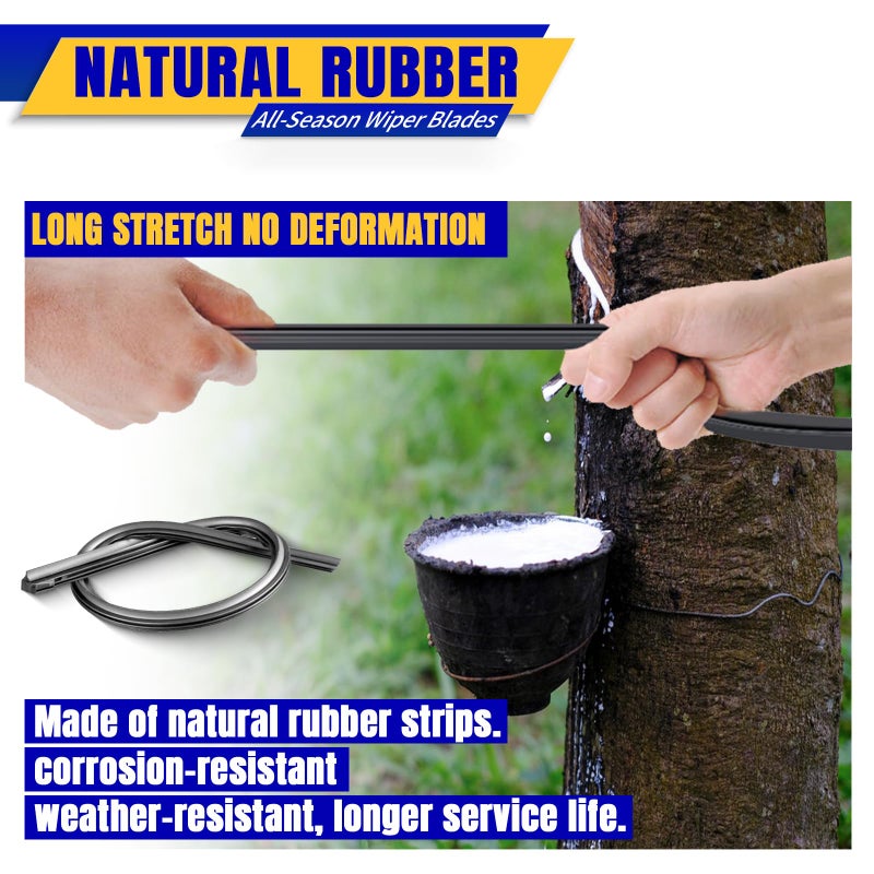 Rooppa 3 wipers Replacement for 2017-2019 Cadillac XT5, Windshield Wiper Blades Original Equipment Replacement - 24"/20"/11" (Set of 3) U/J HOOK - Image 4